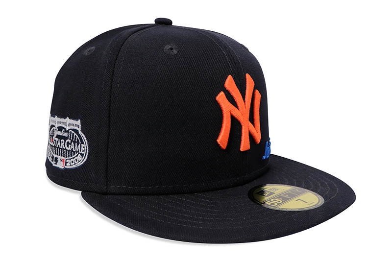 NEW ERA x JUST DON NEW YORK YANKEES 59FIFTY FITTED CAP (2008 ALL STAR GAME CUSTOM SIDE PATCH/ROYAL UNDER VISOR/NAVY)