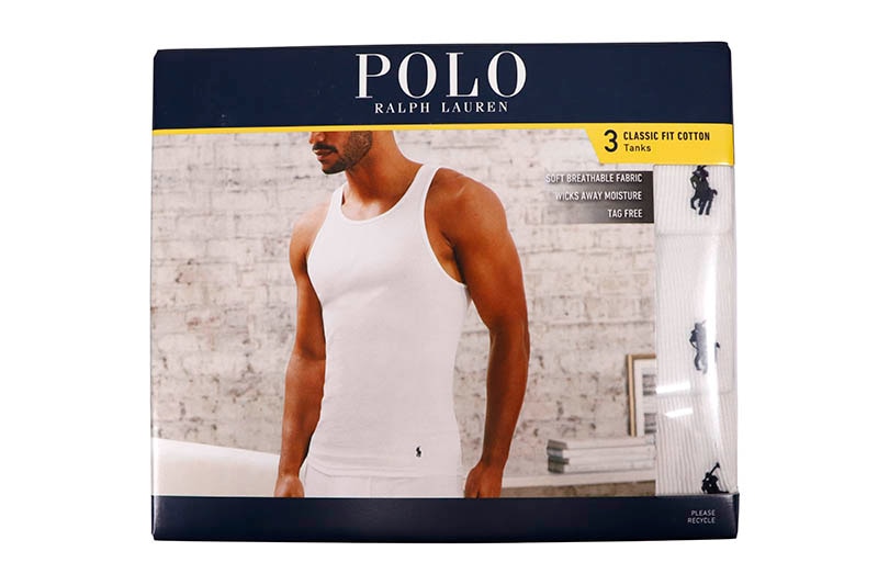 POLO RALPH LAUREN CLASSIC FIT COTTON TANKS 3PCS (NCTKP3-WHD:WHITE