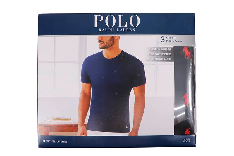 POLO RALPH LAUREN SLIM FIT COTTON CREWS 3PCS (NSCNP3-PBD:POLO BLACK)