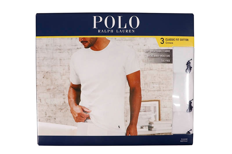 POLO RALPH LAUREN CLASSIC FIT COTTON CREWS 3PCS (NCCNP3-WHD:WHITE)