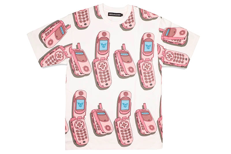DIPLOMATS EMPIRE PINK PHONE TEE (WHITE)