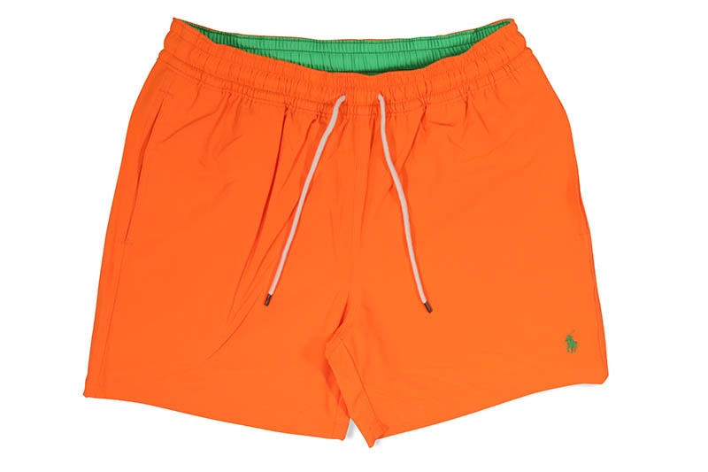 POLO RALPH LAUREN 5.75-INCH TRAVELER CLASSIC SWIM TRUNK (710829851037:BLAZE RACING ORANGE)