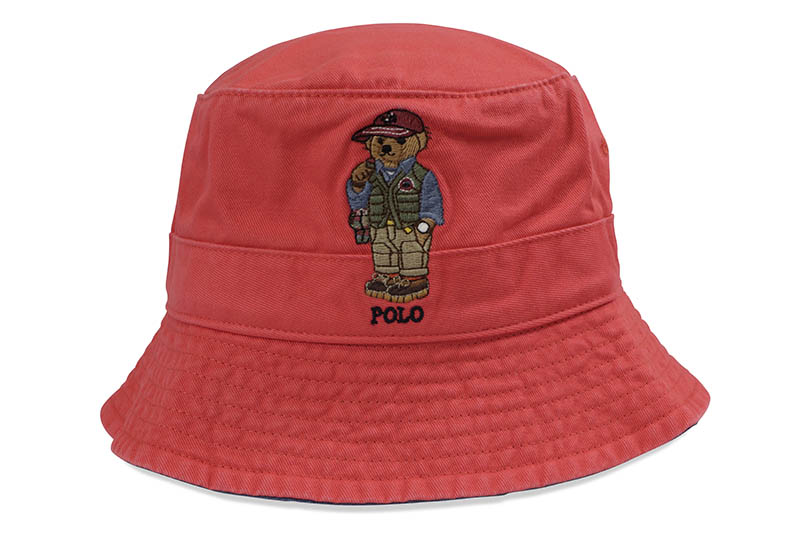 POLO RALPH LAUREN FISHING BEAR BUCKET HAT (710900276002:RED REEF)