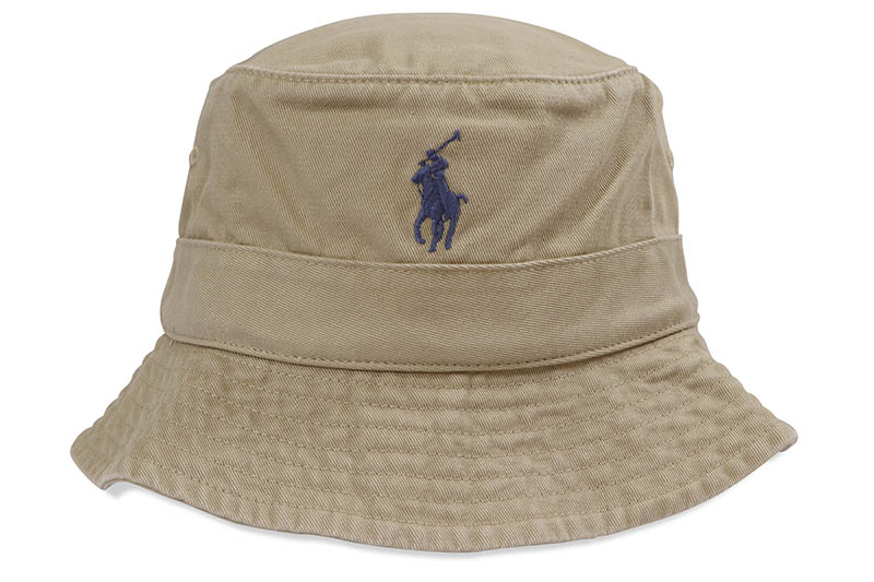 POLO RALPH LAUREN COTTON CHINO BUCKET HAT (710798567013:CAFE TAN)