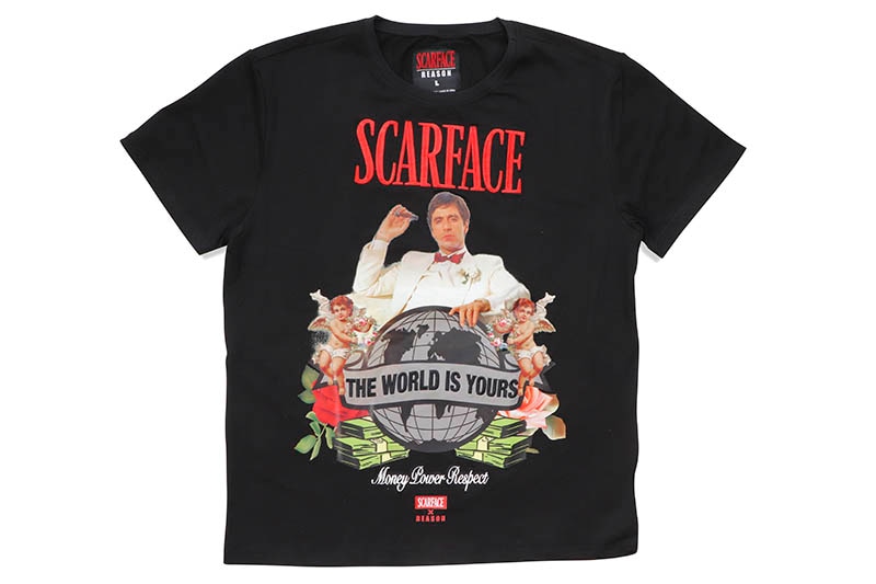 入手困難 送料無料 Scarface × REASON Tシャツ 公式 コラボ REASON CLOTHING SCARFACE WORLD IS YOURS TEE (SF-59:BLACK
