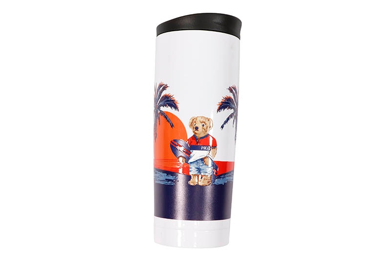 POLO RALPH LAUREN HOME SURF BOY BEAR TUMBLER (WHITE)