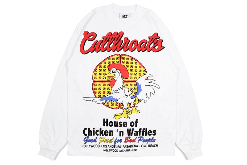 CUTTHROAT GOOD FOOD FOR BAD PEOPLE LS TEE (WHITE)