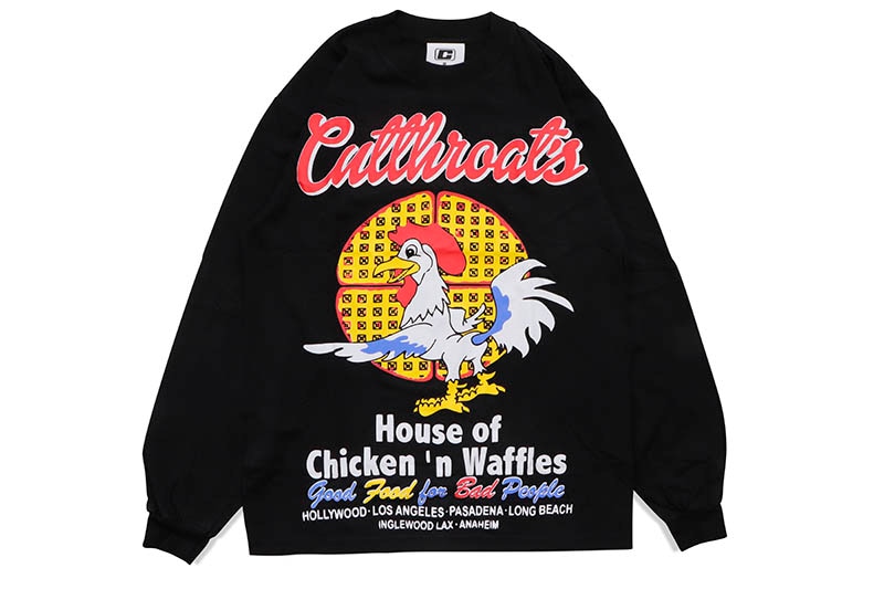 CUTTHROAT GOOD FOOD FOR BAD PEOPLE LS TEE (BLACK)