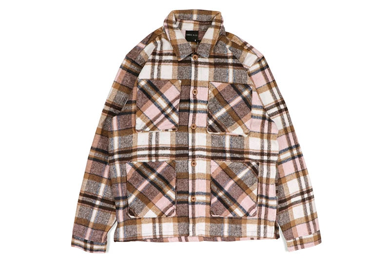 SMOKE RISE PLAID FLANNEL OVERSHIRT (WH23598:HIMALAYA)