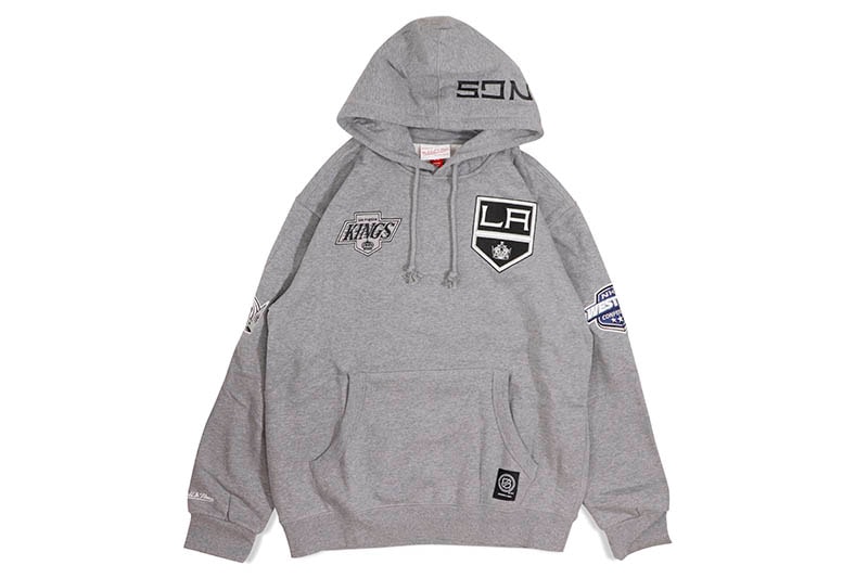 MITCHELL & NESS CITY COLLECTION FLEECE HOODY (LOS ANGELES KINGS:GREY HEATHER) FPHD4987-LAKYYPPPGYHT
