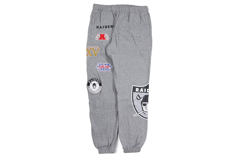 MITCHELL & NESS CITY COLLECTION FLEECE PANTS (OAKLAND RAIDERS:GREY HEATHER) PSWP4988