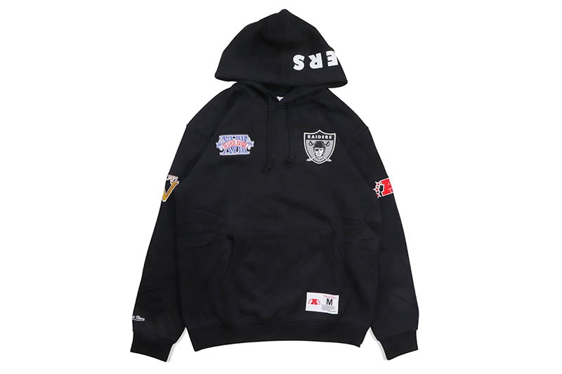 MITCHELL & NESS CITY COLLECTION FLEECE HOODY (OAKLAND RAIDERS:BLACK) FPHD4987-ORAYYPPPBLCK