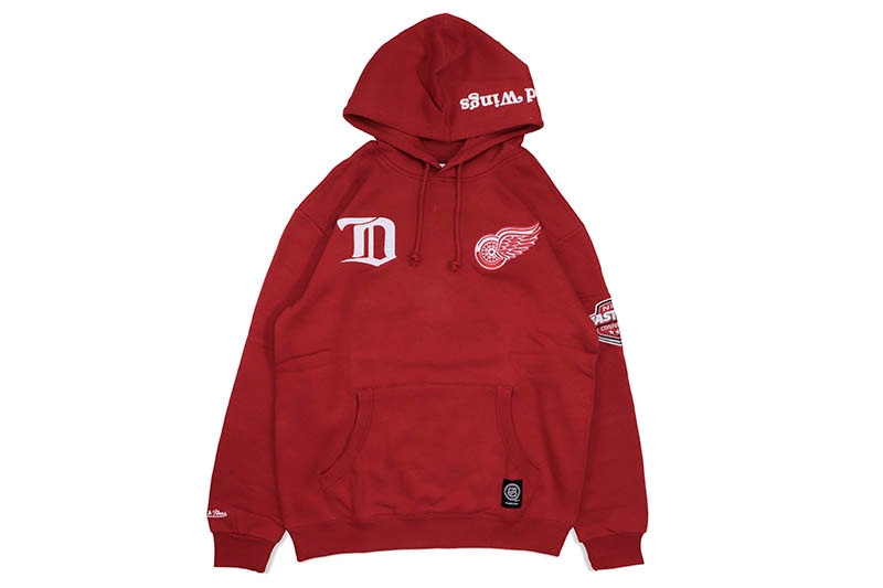 MITCHELL & NESS CITY COLLECTION FLEECE HOODY (DETROIT RED WINGS:SCARLET) FPHD4987-DRWYYPPPSCAR