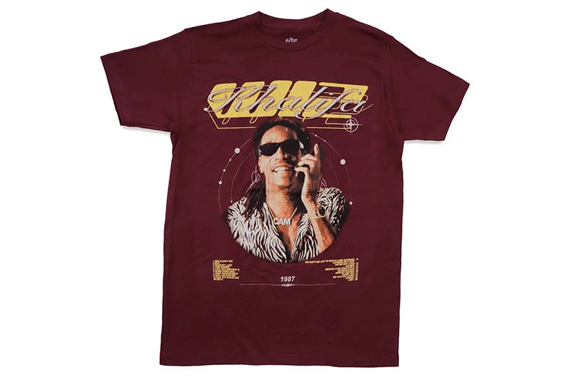 WIZ KHALIFA MULTIVERSE TRACK LIST T-SHIRT (BURGUNDY)
