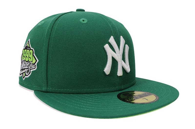 NEW ERA NEW YORK YANKEES 59FIFTY FITTED CAP (1999 WORLD SERIES CUSTOM SIDE PATCH/MINT GREEN UNDER VISOR/KELLY GREEN)
