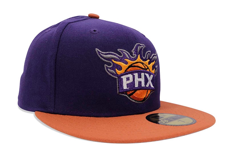 NEW ERA PHOENIX SUNS 59FIFTY FITTED CAP (GREY UNDER VISOR/PURPLE BURNT ORANGE)