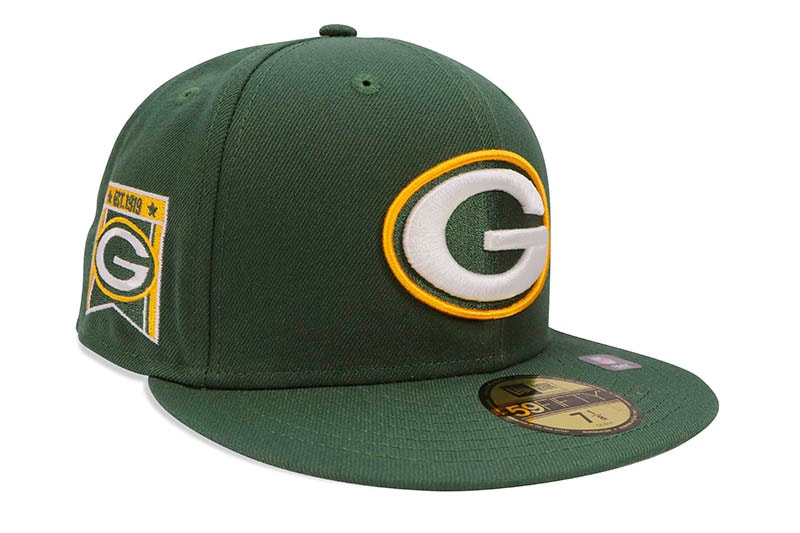 NEW ERA GREEN BAY PACKERS 59FIFTY FITTED CAP (EST 1919 SIDE PATCH/GREY UNDER VISOR/GREEN)