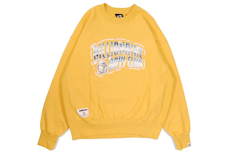 BILLIONAIRE BOYS CLUB ARCH LOGO COTTON SWEATSHIRT (BBCJP235K001:YELLOW)