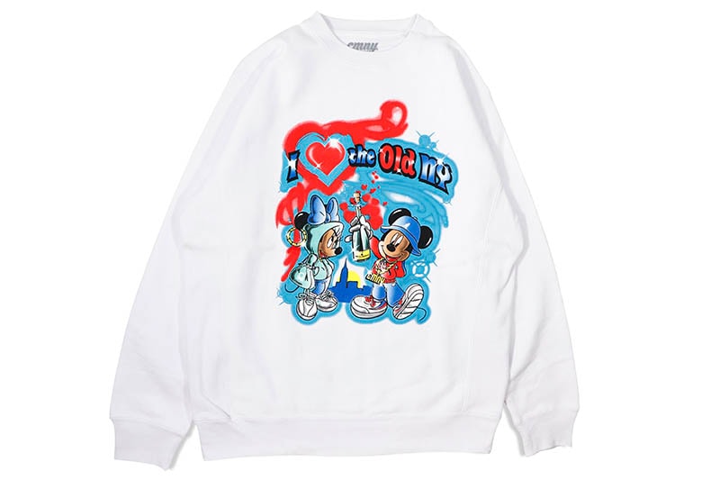 CLASSIC MATERIAL NY I LOVE THE OLD NY CREW SWEAT (WHITE CLASSIC MATERIAL NY I LOVE THE OLD NY CREW SWEAT (WHITE