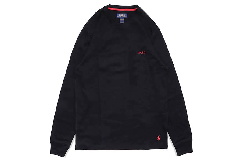 POLO RALPH LAUREN WAFFLE-KNIT THERMAL SHIRT (PWLC2F-PBD:POLO BLACK