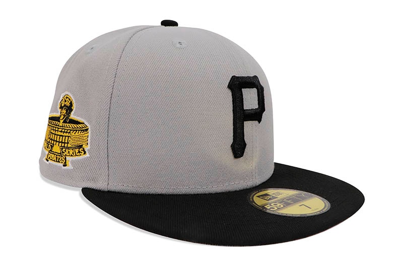 NEW ERA PITTSBURGH PIRATES 59FIFTY FITTED CAP (1971 WORLD SERIES CUSTOM SIDE PATCH/GREY UNDER VISOR/GREY BLACK)