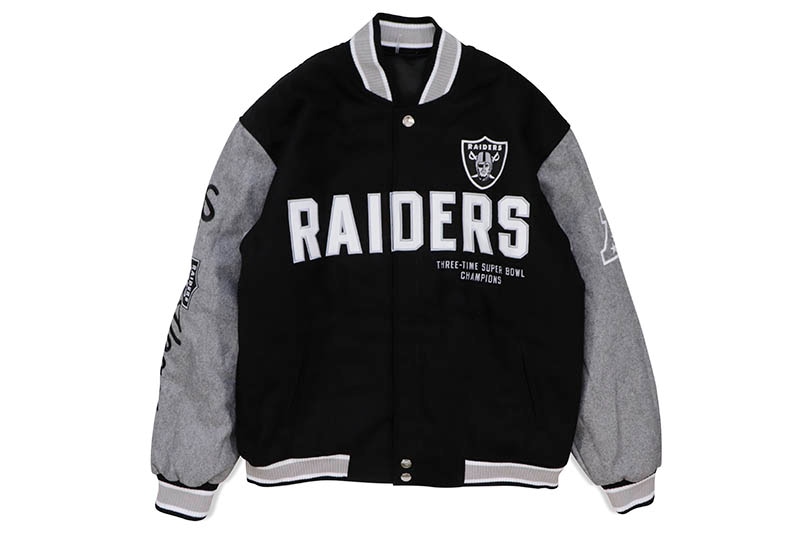 JH Design LAS VEGAS RAIDERS REVERSIBLE WOOL JACKET (RAI103TLY3