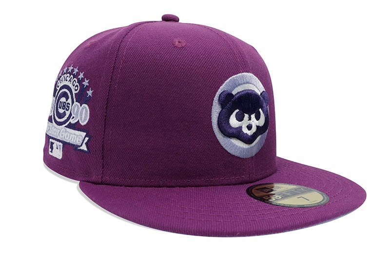 NEW ERA CHICAGO CUBS 59FIFTY FITTED CAP (1990 ALL STAR GAME CUSTOM SIDE PATCH/LAVENDER UNDER VISOR/SPARKLING GRAPE)