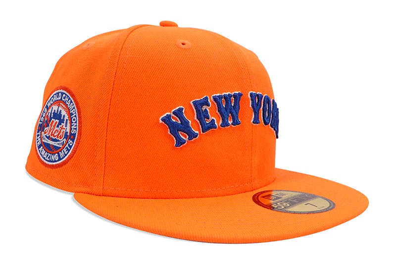 NEW ERA NEW YORK METS 59FIFTY FITTED CAP (1969 WORLD SERIES CUSTOM SIDE PATCH/GREY UNDER VISOR/HUNTER ORANGE)