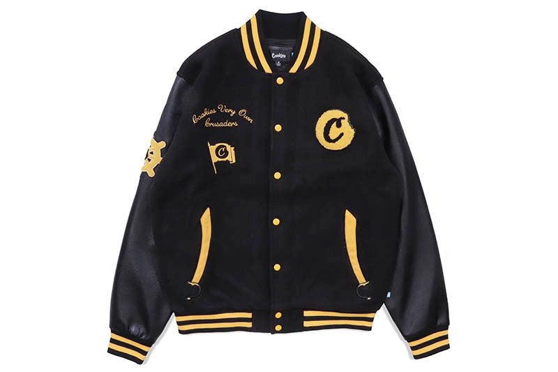 COOKIES CRUSADERS LETTERMAN JACKET (BLACK/GOLD) CM234OLC01