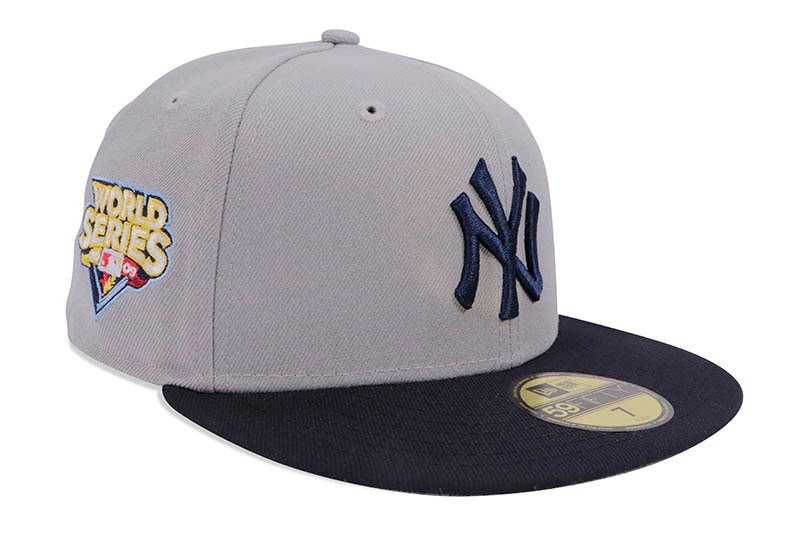 NEW ERA NEW YORK YANKEES 59FIFTY FITTED CAP (2009 WORLD SERIES CUSTOM SIDE PATCH/GREY UNDER VISOR/GREY NAVY)