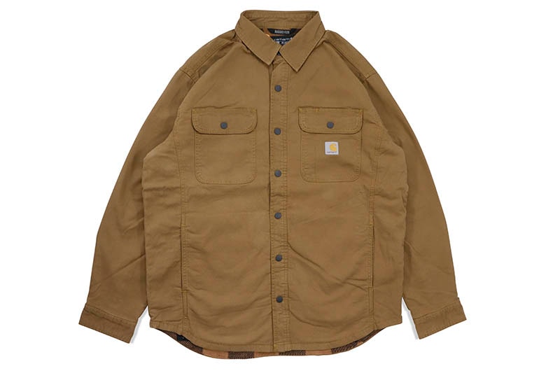 Carhartt RUGGED FLEX RELAXED FIT CANVAS FLEECE-LINED SHIRT JACKET
