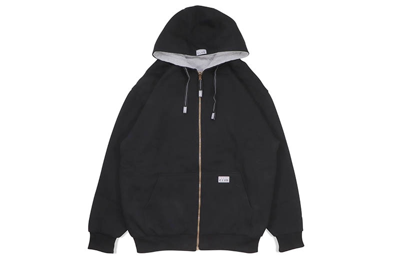 PRO CLUB FULL ZIP REVERSIBLE FLEECE AND THERMAL HOODIE (BLACK/HEATHER GRAY) 145