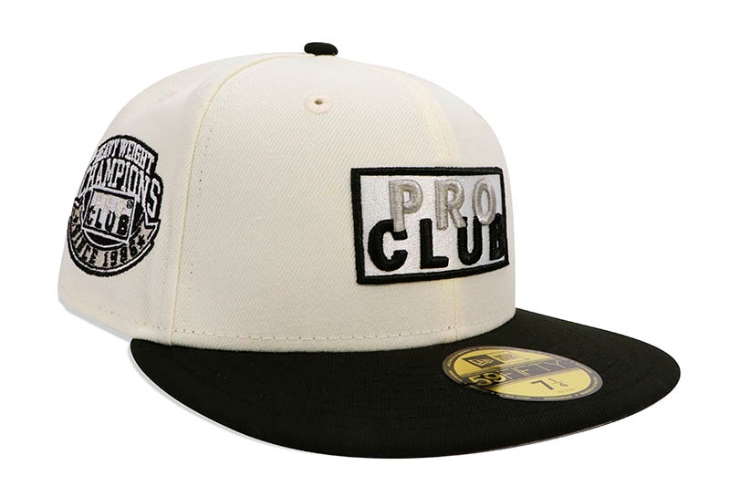 PRO CLUB X NEW ERA 5950 FITTED HEAVYWEIGHT CHAMPIONS BOX LOGO HAT (SNOW WHITE)