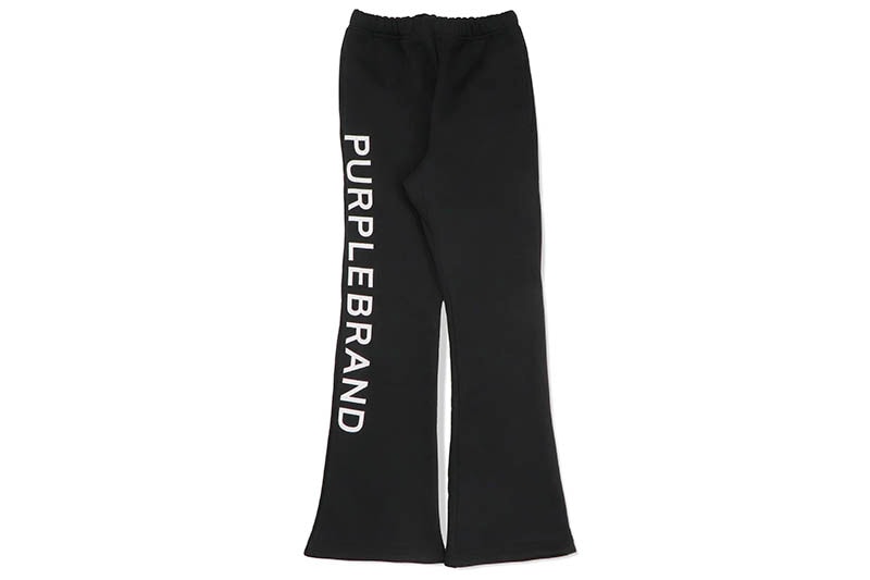 PURPLE BRAND WORDMARK FLARED PANT (P459-HBBW124:BLACK BEAUTY)