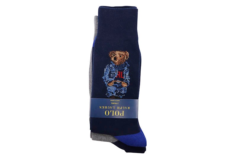 POLO RALPH LAUREN DENIM BEAR SOCKS 2-PACK (899957PK:NAVY)