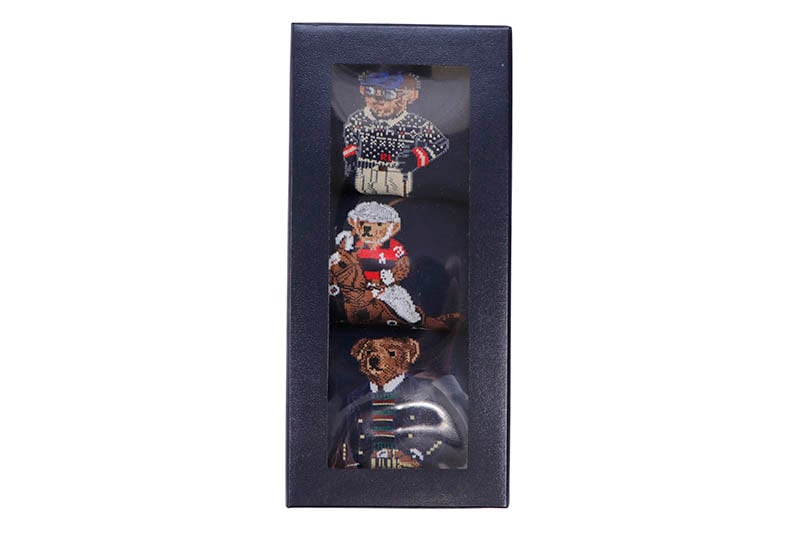 POLO RALPH LAUREN ASSORTED BEARS TROUSER SOCKS 3-PACK (899987BX:ASSORT)