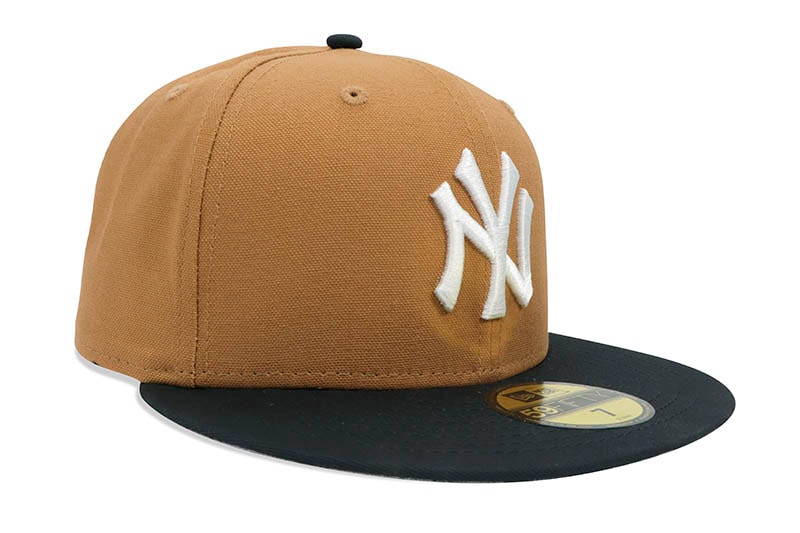 NEW ERA NEW YORK YANKEES DUCK CANVAS 59FIFTY FITTED CAP (LIGHT BRONZE/NAVY VISOR) 13751135