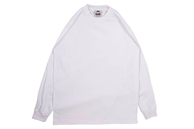 PRO CLUB HEAVYWEIGHT COTTON LONG SLEEVE CREW NECK T-SHIRT (WHITE