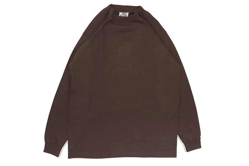 PRO CLUB HEAVYWEIGHT COTTON LONG SLEEVE CREW NECK T-SHIRT (BROWN
