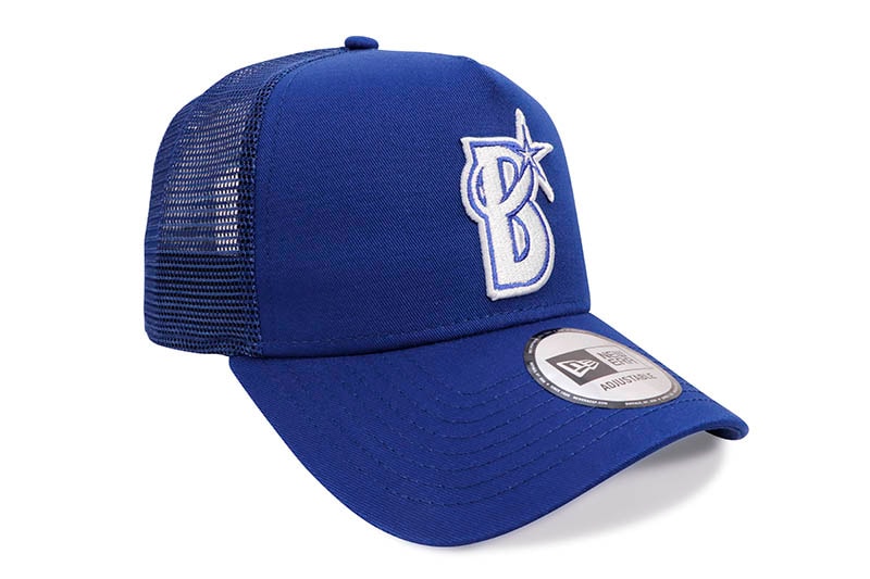 NEW ERA YOKOHAMA DeNA BAYSTARS 9FORTY A-FRAME TRUCKER CAP (LIGHT ROYAL) 12746869