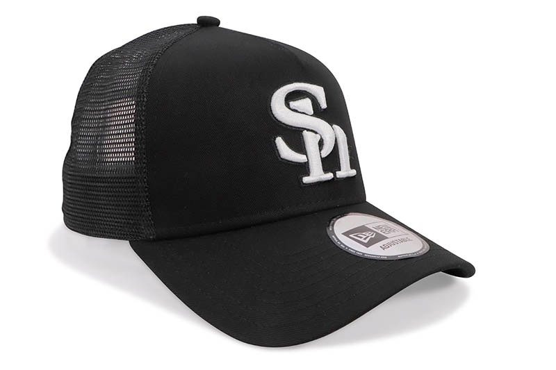 NEW ERA FUKUOKA SOFTBANK HAWKS 9FORTY A-FRAME TRUCKER CAP (BLACK) 12746875