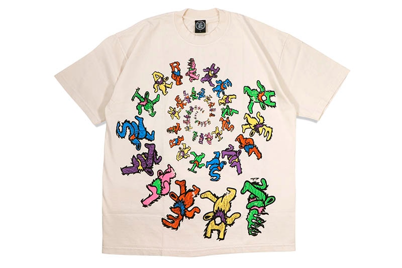 HELLSTAR STUDIOS DANCING STARS BEAR T-SHIRTS (CREAM)