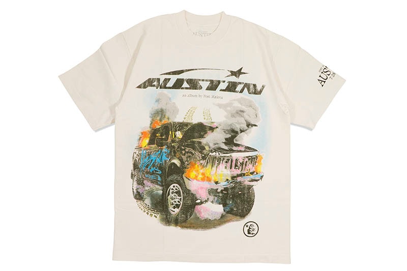 HELLSTAR STUDIOS POST MALONE AUSTIN T-SHIRTS (CREAM) | Brand,G-L