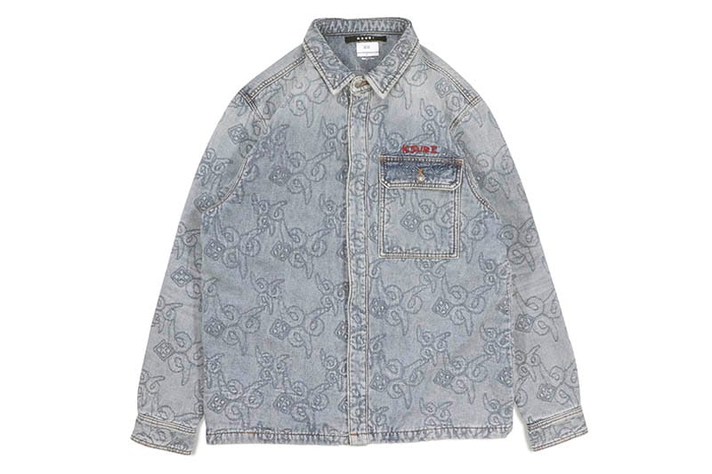 KSUBI QUILTED LS SHIRT K9 STONED (MJW23SH001-098:DENIM)