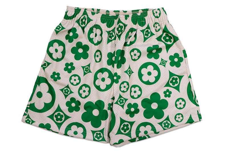 BRAVEST STUDIOS CREAM FLOWER SHORTS
