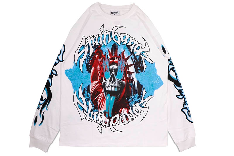 SB STUDIOS STAINBANDZ LONGSLEEVE T-SHIRTS (WHITE/BLUE)