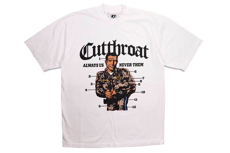 CUTTHROAT ALWAYS US NEVER THEM OFFICER TEE (WHITE) | SALE1