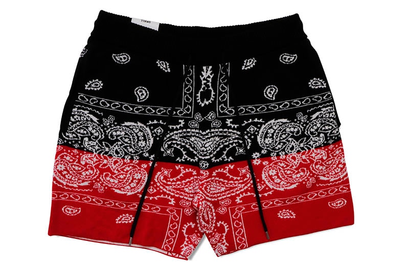 REBEL MINDS PAISLEY BANDANA SHORTS (141-991:BLACK)