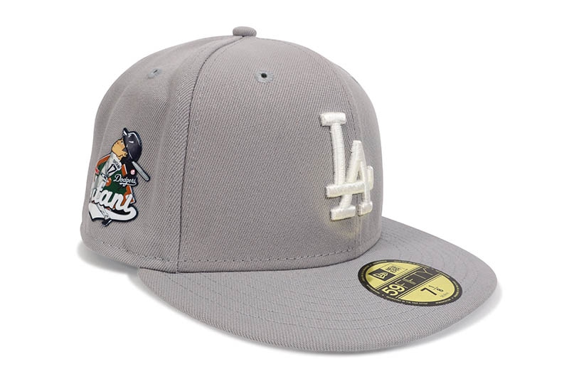 NEW ERA LOS ANGELES DODGERS 59FIFTY FITTED CAP (SHOHEI OHTANI BATTING SIDE PATCH/GREY UNDER VISOR/GREY) 60595085