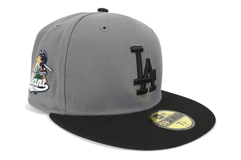 NEW ERA LOS ANGELES DODGERS 59FIFTY FITTED CAP (SHOHEI OHTANI BATTING SIDE PATCH/GREY UNDER VISOR/STORM GREY BLACK) 60595090